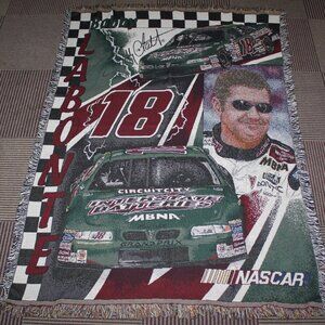 Vintage Collector's 50"X70" NASCAR Bobby Labonte Woven Throw Blanket